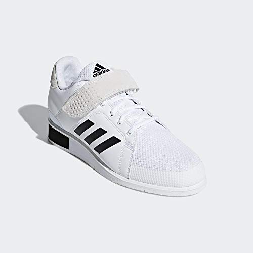 adidas Power Perfect III Weightlifting Powerlifting Shoe White/Black - UK 8