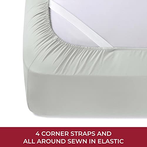 Image of Mellanni RV Short Queen Sheets - 4 PC Iconic Collection Bedding | Hotel Luxury, Extra Soft, Cooling Bed Sheets - Deep Pocket up to 10 inch (RV /Short Queen, Light Gray)