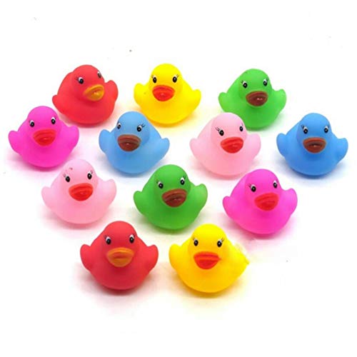 AMOYER 24 Piezas Mini Colorido del Flotador Ducky De Goma del Pato...