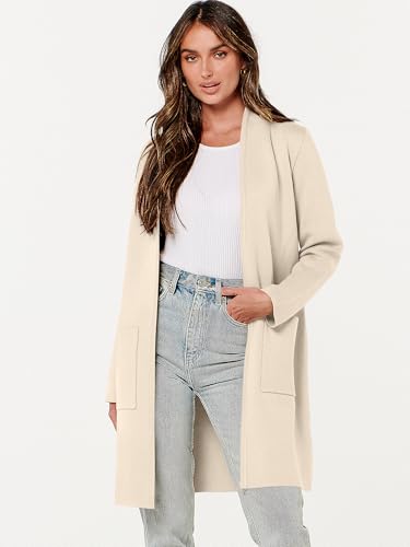 Image of ANRABESS Cardigan Sweater for Women Casual 2026 Fall Fashion Coat Long Sleeve Open Front Knit Coatigan Outwear
