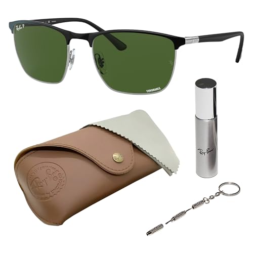 Image of Ray-Ban RB3686 CHROMANCE POLARIZED Square Shape Sunglasses for Men & Women with Official Eyewear Kit