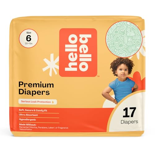 Image of Hello Bello Premium Diapers Size 6 (35+ lbs) Daring Doodlers Designs, 17ct Jumbo Pack