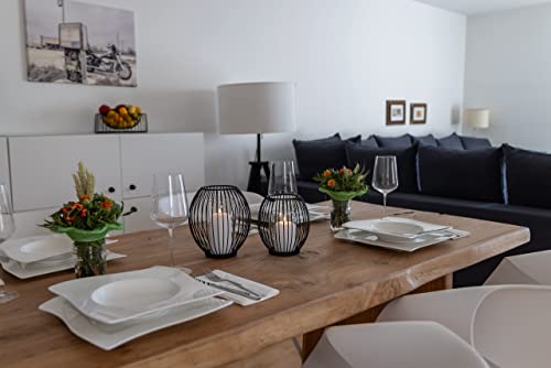 MR Living® Kaarsenstandaard, zwart, van metaal, je voordelen: kaarsenhouder en windlicht en creatieve woonkamerdecoratie - Image 8