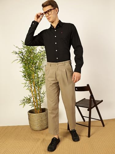 Image of Thomas Scott Men's | Solid | Light Weight | Breathable Fabric | 4 Pocket | Mid Rise | Relaxed Fit | 100% Cotton | Button Waist | Chino Trouser | Pants