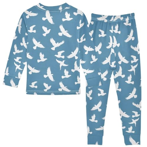 ALAZA Cartoon Pigeon 2 Piece Pajama Set Long Sleeve Top and Pants Sleepwear Unisex2