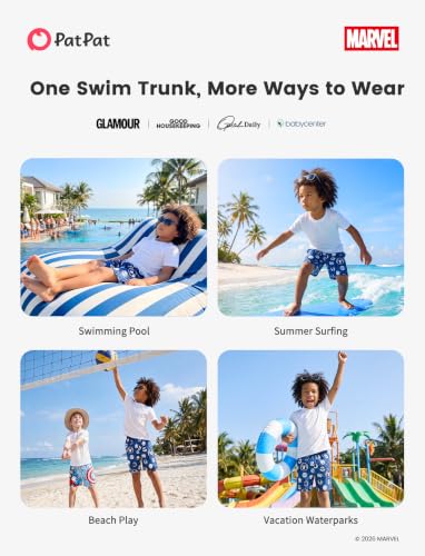 Image of Disney Stitch Spiderman Star Wars Cars Toy Story Mickey Boy Swim Trunks UPF50+Swim Shorts Compression Liner & Quick-Dry 6M-9Y
