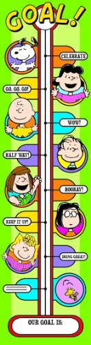 Eureka Peanuts Vertical Classroom Banner, Goal Setting, Measures 45 x 12