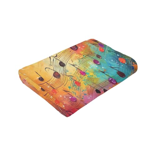 Couverture douce notes de musique colorées pour une ambiance chaleureuse - 8