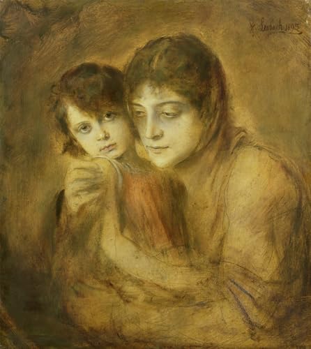Affiche d'art graffiti sur toile de qualité supérieure mère et enfant