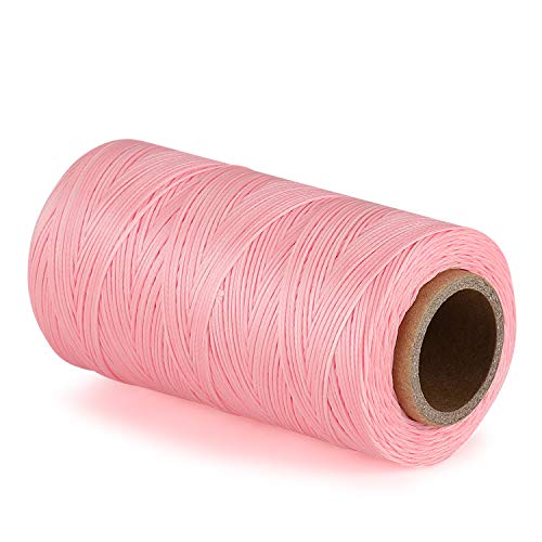 Waxed Thread, Wax String, Coated Cord Heavy Duty Polyester 284Yard 1Mm 150D For Bracelets, Leather Craft Stitching Sewing, Book Binding, Diy Handcraft (Pink) #TOP1
