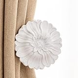 EMERZE Classic Pattern Curtain Tiebacks,Curtain Holdbacks,Curtain Tiebacks，Set of 2 (Resin White)