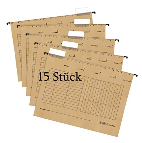 Herlitz Hängemappe A4 UniReg Kraftkarton, 230 g/qm 3x 5er Pack (Mappe) (natron)