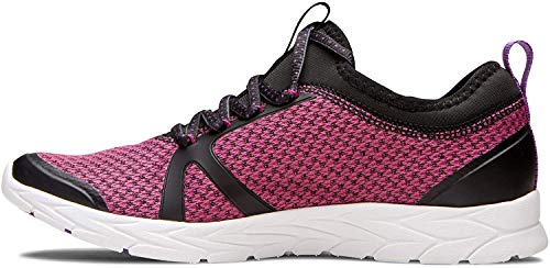 Vionic Women's Brisk Alma Lace-Up Sneakers - Ladies Walking Shoes With Concealed Orthotic Arch Support Black And Pink 6 M Us #TOP5
