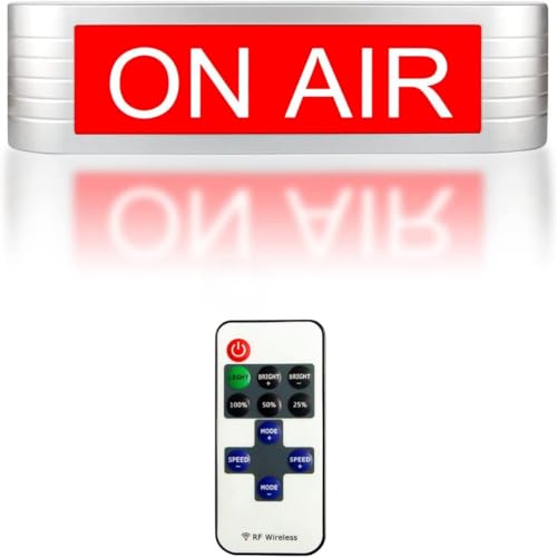 ON AIR Light UP Sign Recording Warning Sign for Studio| Radio Station|Office or home Decor |Door|Youtube|Bar Pub,Different Lighting Modes Wireless Using With Remote Control (On Air)