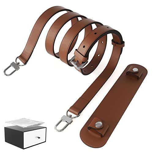 Vachetta Leather Adjustable Replacement Strap and Shoulder Strap Pad Set for Crossbody Shoulder Bag Handbag Felt Bag Fits can perfectly match various types of bags Caramel Colour (box and dust bag)
