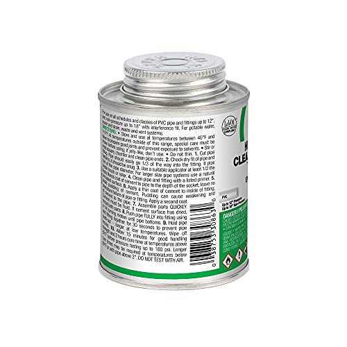 Oatey 30863 Heavy Duty Solvent Cement, 8 Oz, Can, Liquid, Clear #TOP6