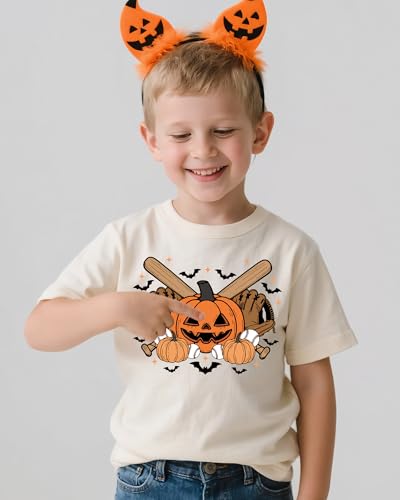 Halloween Shirts for Toddler Boy Girl Pumpkin Ghost Graphic Cotton Short Sleeve Tees 2-12 Years2