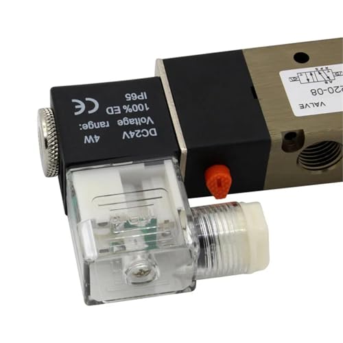 Electroválvula neumática 4V220-08 de 5 vías y 2 posiciones con conectores PSL de 8mm 5