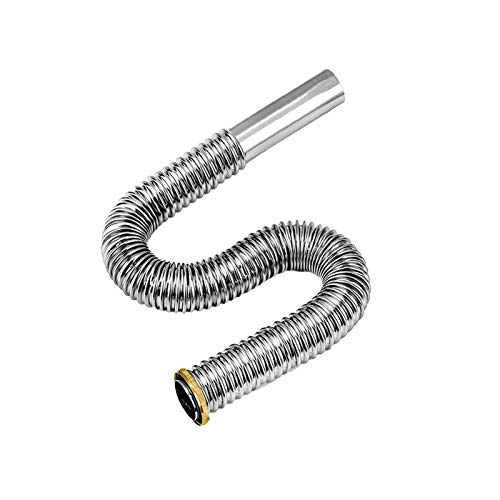 AIGUO Flexible Abflussrohr, Spüle Abflussrohr Länge 0,6 M / 0,8 M / 1m / 1.3m, Spülbecken Abfluss Abflussrohr, Edelstahl-Wannen-Abfallrohrfittings (Size : 0.8m) Cover