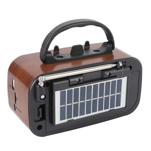 Sunydog RADIO RETRO GŁOŚNIK ZASILANIE Z BATERII SŁONECZNYCH MOŻLIWOŚĆ ŁADOWANIA PRZENOŚNE RADIO KRÓTKOFALOWE AM FM DO KEMPINGU NA ZEWNĄTRZ (Złoto)