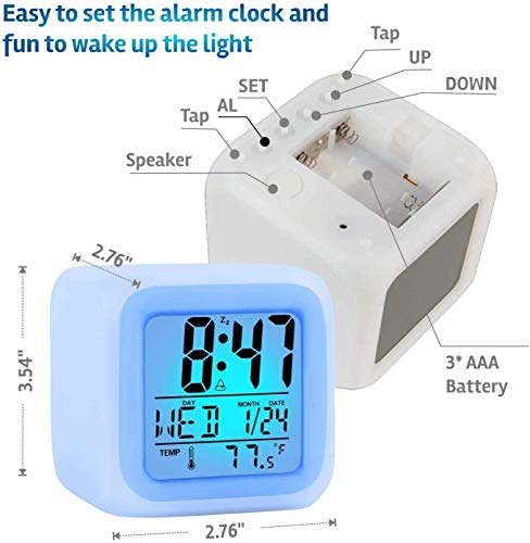 image for ZALIK Alarm Clock Kids Wake Up Easy Setting Digital Travel for Boys Gi
