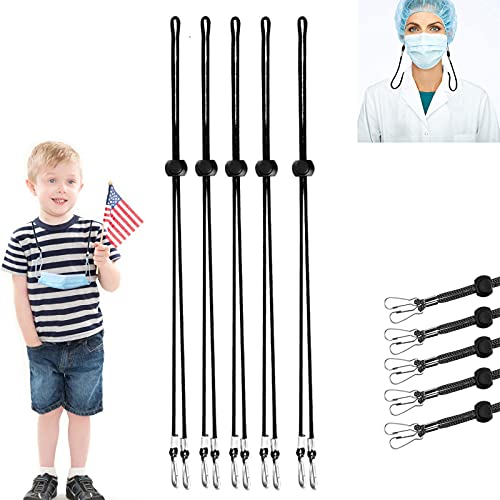 Neck Lanyard Strap for Keychains Keys ID Holder Keys Phones for Kids, Children, Women, Ear Saver - Easy On & Off, Mix Color(5 Pack)