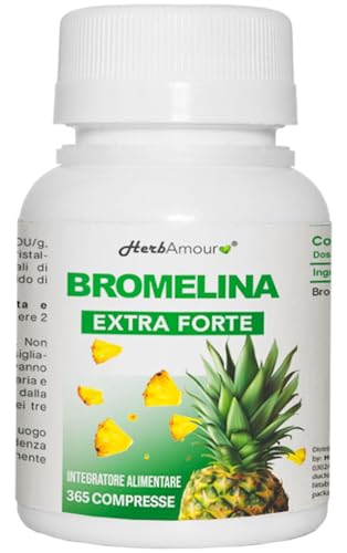 BROMELINA | 365 Compresse Ad Alto Dosaggio Con Bromelina | Bromelina Integratore