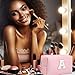 AIBFRID Birthday Gifts for Women Her,Travel Cute Makeup Bag,Large Capacity Cosmetic Bags for Women Makeup Pouch PU Leather Waterproof Cosmetic Bag (A, Pink)