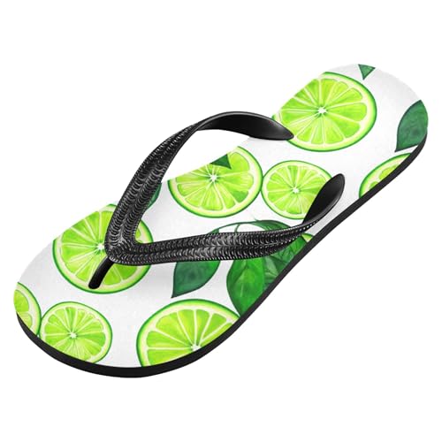 Burbuja Watercolor Lime Slices Flip Flops for Women Men, Soft Thong Sandals Rubber Slippers for Pool Beach Essentials2