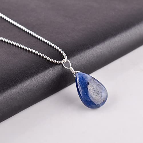 Zembience Natural Blue Sapphire Gemstones Pendant Necklace thumb #2