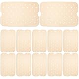 JECOMPRIS Papel Perforado para Freidora de Aire 29.5x19.3 Cm, Papel Antiadherente Doble Cara para Hornear, 100 Hojas Naturales con Orificios, Revestimiento para Cesta de Freidora y Horno,