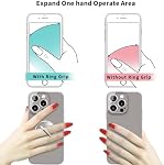 TACOMEGE Porte-phone transparent clair Poignées de bague, support de bague de doigt pour téléphones cellulaires Accessoires de tablette (Round-Clear)