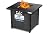 SereneLife Outdoor Propane Fire Pit Table - 40,000 BTU Square Gas Fire Table with Steel Top, Rattan-Style Panels, 6.6 lbs Lava Rock Set, Pulse Ignition for Patio & Backyard Heating, 28 x 28 x 24 in