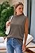 Arach&Cloz Women Spring Fashion 2025 Sweater Vest Business Casual Outfits Work Tank Tops Mock Neck Sleeveless Turtleneck Trendy Cashmere Easter Clothes Dressy Blouses Blazers Coffee