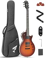 ELECTRIC GUITAR KIT: This Fesley electric guitar kit features a sleek design with a comfortable contoured body and a "D " shaped neck, making it easy for beginners to play the guitar. It also features humbucker pickups and a three-way toggle switch f...