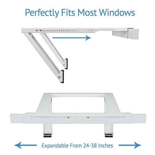 Ivation Air Conditioner Support Bracket, No Tools or Drilling Required - Easy to Install Window AC Mount - Heavy Duty Steel, Holds Up to 200lbs - Fits Single Or Double Hung Windows 19.25H by 17.25L by Ivation - Image 7