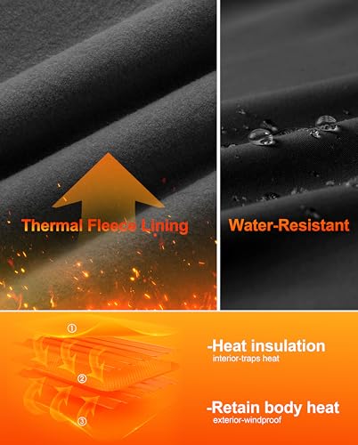 Soothfeel Women's Fleece Lined Pants High Waisted Zipper Pockets Winter Warm Thermal Sweatpants Snow Ski Hiking Lounge Pants3