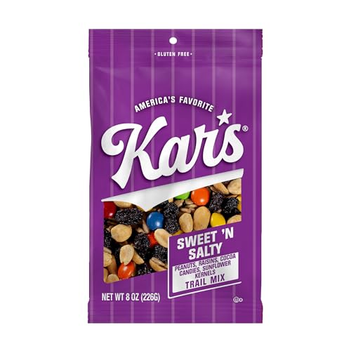 Kars Nuts Sweet N Salty Trail Mix (8 oz) – resealable bag, pack of 6