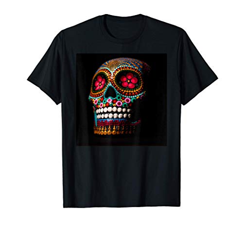 Dia de Los Muertos Sugar Skull Colorful Skeleton Camiseta