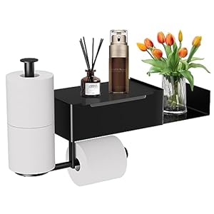 Zilxiao Toilettenpapierhalter-01 Schwarz Edelstahl 3-Rollen