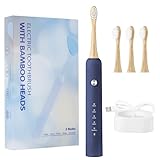 GUFICLE Bamboo Electric Toothbrush for Adults，Sonic Electric Toothbrush with 4...