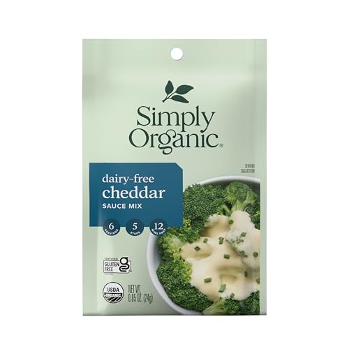 Simply Organic Dairy-Free Cheddar Sauce Mix, Organic, 0.85 Ounce (Pack Of 12)