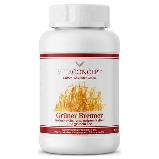 Grön brännare högdoserad I 120 kapslar I Guarana, gröna kaffebönor, grönt te, svart peppar I vegan och laborgetestad I utvecklad av läkare I Made in Germany av VITACONCEPT