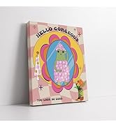 Poster Master Hello Gorgeous Canvas - Retro Girly Frog Print - Positive Affirmations Art - Preppy...