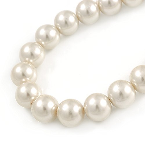 Collar de perlas de imitación ajustable de 13 mm para escotes difíciles con pendientes 3