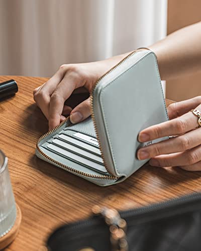 Women Leather Wallet RFID Blocking Bifold Slim Coin Purse Credit Card Holder with Zipper Pocket Case3