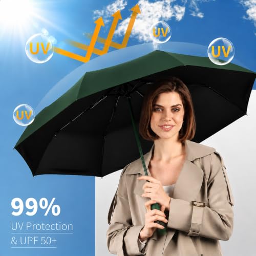 Image of Umbrella for Women | Umbrellas for Men | UV Coated 3 Fold Umbrella for Rain with Auto Open and Close Small Folding Travel-Foldable Windshield