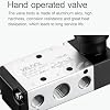 Pneumatic Air Hand Lever Valve, 5 Way 2 Position 1/4NPT Solenoid Valve Manual Control Direct Driving Type Push-Pull 4H210-08