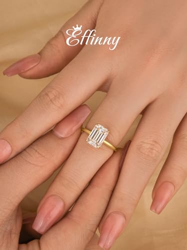 3.5ct Elongated Emerald Cut Moissanite Engagement Ring for Women,Genuine D Color VVS1 Clarity,925 Sterling Silver Solitaire Promise Ring for Wedding,Daily,Travel,Party2