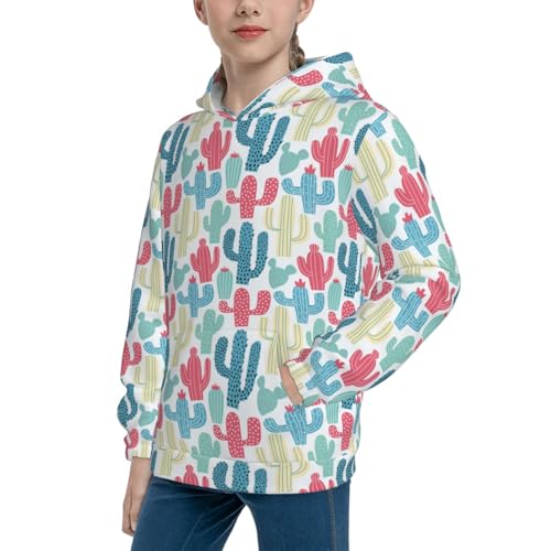 Cactus Colorful Kid Hoodies Boys Sweatshirts Girls Pullover with Pocket2